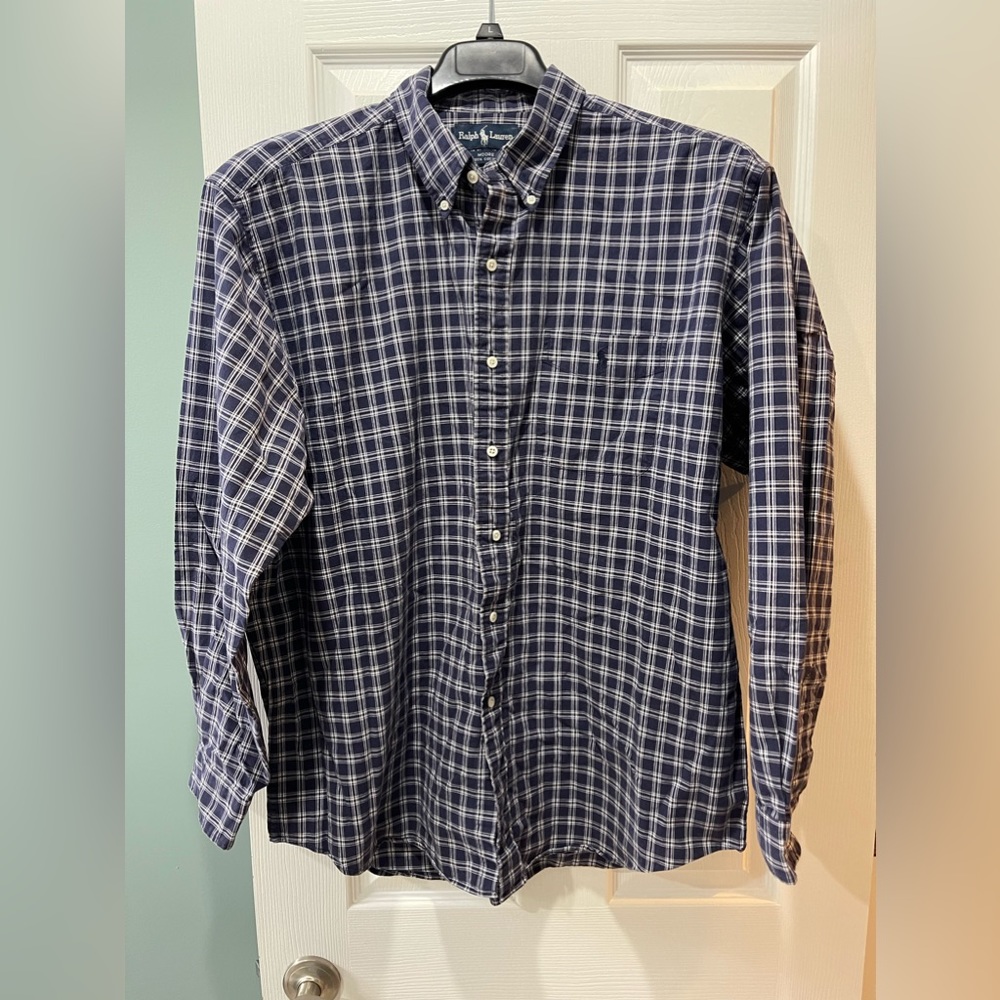 Ralph Lauren Men’s Button Down Shirt Moore Long Sleeve XL Check Cotton